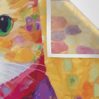 Colorful Cat Portrait Painting After Gustav Klimt Wall Tapestry Gallery Image 3