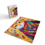 Colorful Cat Portrait Painting After Gustav Klimt Jigsaw Puzzle Gallery Image 2