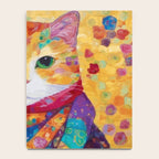 Colorful Cat Portrait Painting After Gustav Klimt Notebook Gallery Image 4