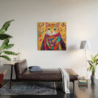 Colorful Cat Portrait Painting After Gustav Klimt Wood Wall Art Gallery Image 2