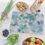 Flowers in the Wind II - Mint Green Sky Blue Teal Blush Pink Abstract Nature Nature Painting Art Cutting Board Gallery Image 2