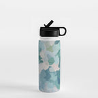 Flowers in the Wind II - Mint Green Sky Blue Teal Blush Pink Abstract Nature Nature Painting Art Water Bottle Gallery Image 1