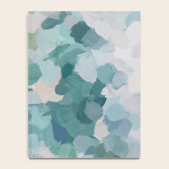 Flowers in the Wind II - Mint Green Sky Blue Teal Blush Pink Abstract Nature Nature Painting Art Notebook Gallery Image 4