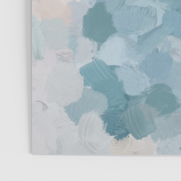 Flowers in the Wind II - Mint Green Sky Blue Teal Blush Pink Abstract Nature Nature Painting Art Poster Gallery Image 3