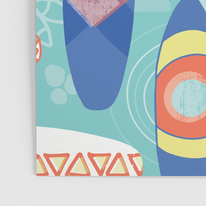 Vintage Surfboards Pattern Poster Gallery Image 3
