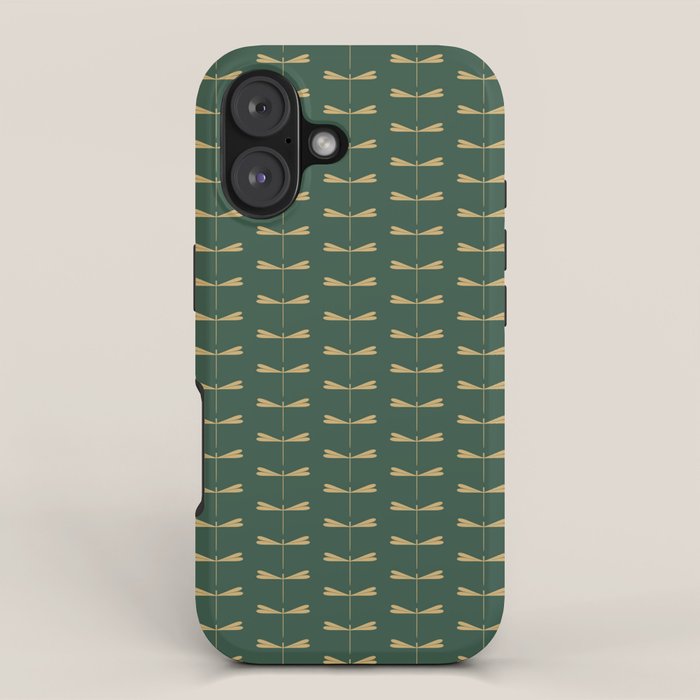 Dragonfly Pattern XVII Kelly Green iPhone Case Gallery Image 1