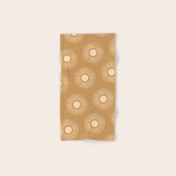 Sun Pattern - Amber Gold Bath Towel Gallery Image 1