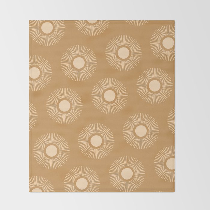 Sun Pattern - Amber Gold Throw Blanket Gallery Image 2