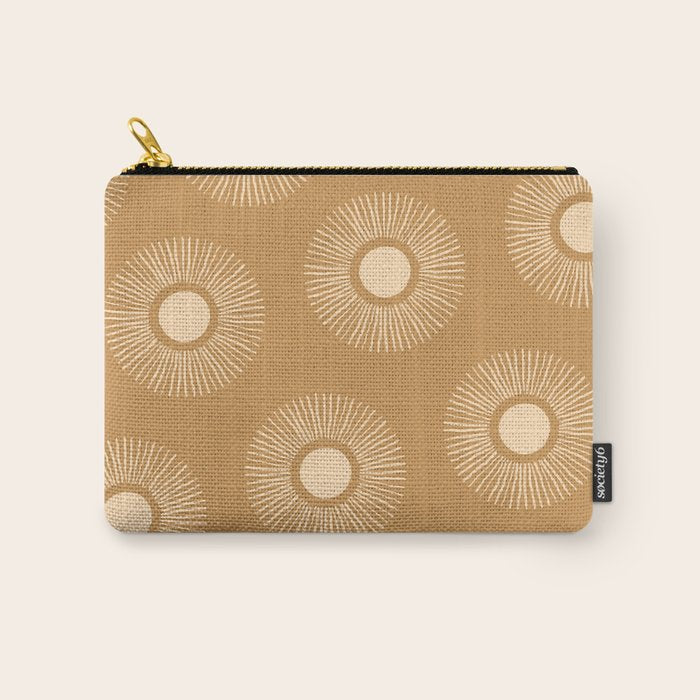 Sun Pattern - Amber Gold Carry All Pouch Gallery Image 1