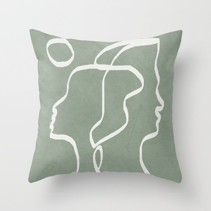 Abstract Faces Throw Pillow Gallery Image 6