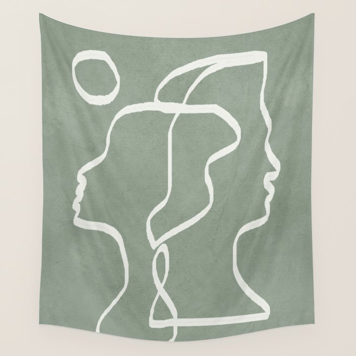 Abstract Faces Wall Tapestry Gallery Image 1