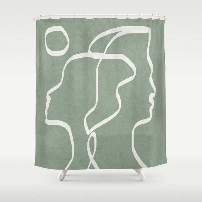 Abstract Faces Shower Curtain Gallery Image 1