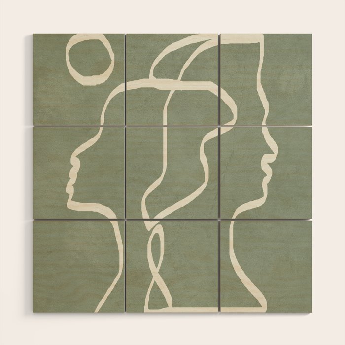 Abstract Faces Wood Wall Art Gallery Image 1