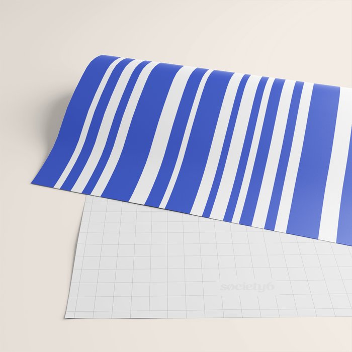  Classic Stripes XXXIV - Bright Blue Wrapping Paper Gallery Image 2
