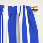  Classic Stripes XXXIV - Bright Blue Window Curtain Gallery Image 2