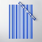  Classic Stripes XXXIV - Bright Blue Wrapping Paper Gallery Image 1