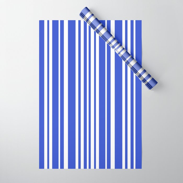  Classic Stripes XXXIV - Bright Blue Wrapping Paper Gallery Image 1