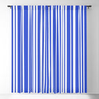  Classic Stripes XXXIV - Bright Blue Window Curtain Gallery Image 5