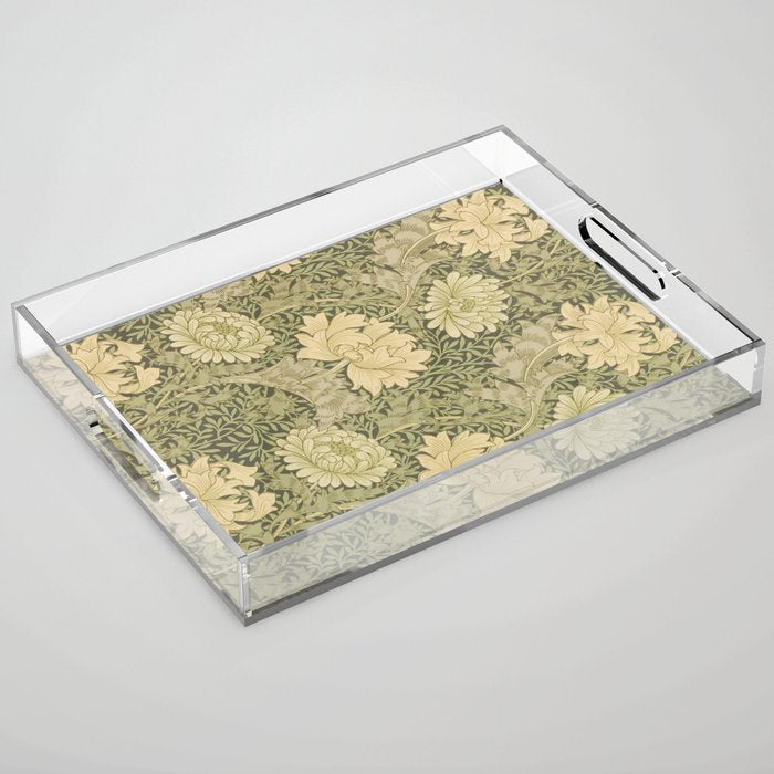 Chrysanthemum by William Morris 1877 Antique Vintage Victorian Jugendstil Art Nouveau Retro Pattern Acrylic Tray Gallery Image 1