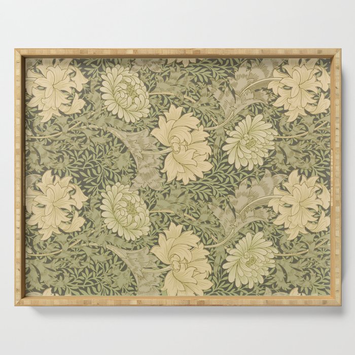 Chrysanthemum by William Morris 1877 Antique Vintage Victorian Jugendstil Art Nouveau Retro Pattern Serving Tray Gallery Image 1