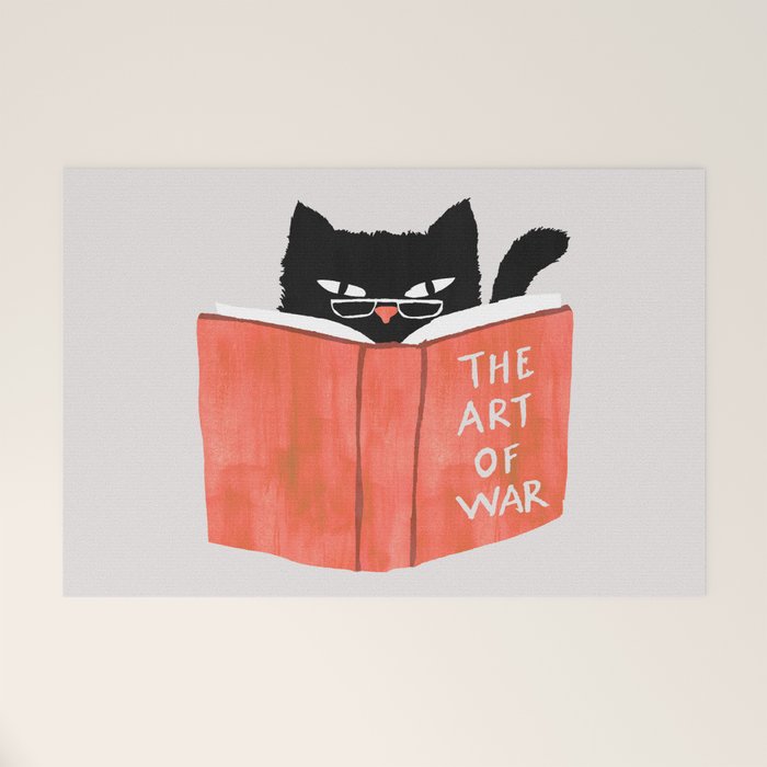 Cat reading book Welcome Mat Gallery Image 1