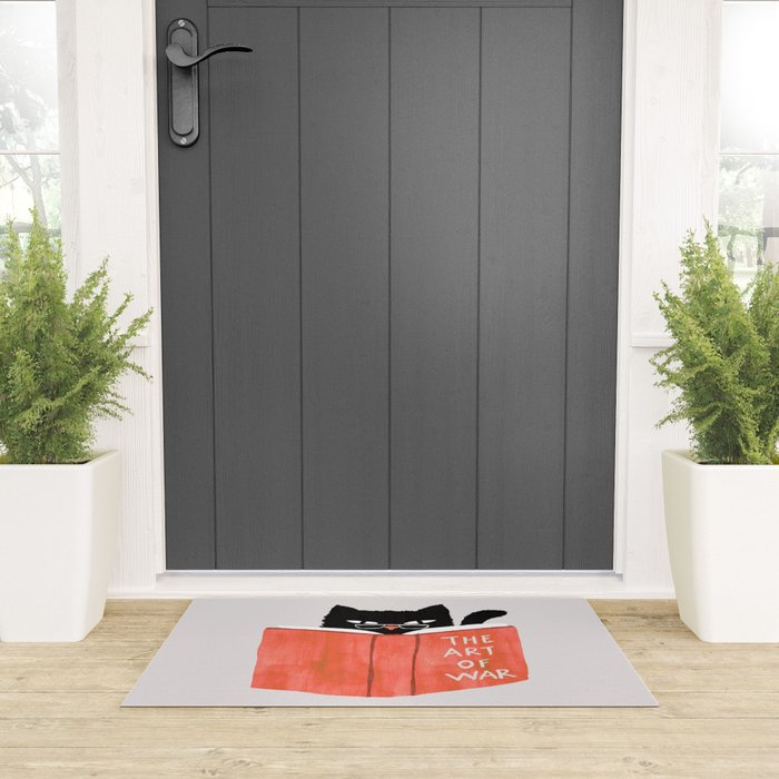 Cat reading book Welcome Mat Gallery Image 3