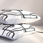 Confusing Lines Black And White Abstract Art Pillow Sham Gallery Image 3