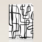 Confusing Lines Black And White Abstract Art Stationery Card Gallery Image 2