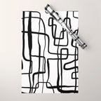 Confusing Lines Black And White Abstract Art Wrapping Paper Gallery Image 1