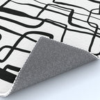 Confusing Lines Black And White Abstract Art Rug Gallery Image 4
