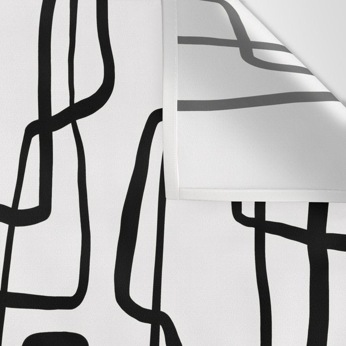 Confusing Lines Black And White Abstract Art Wall Tapestry Gallery Image 3