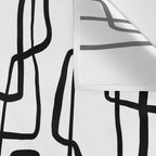Confusing Lines Black And White Abstract Art Wall Tapestry Gallery Image 3