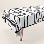 Confusing Lines Black And White Abstract Art Tablecloth Gallery Image 1