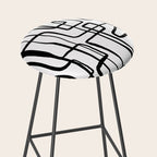 Confusing Lines Black And White Abstract Art Stool Gallery Image 2