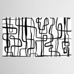 Confusing Lines Black And White Abstract Art Tablecloth Gallery Image 2