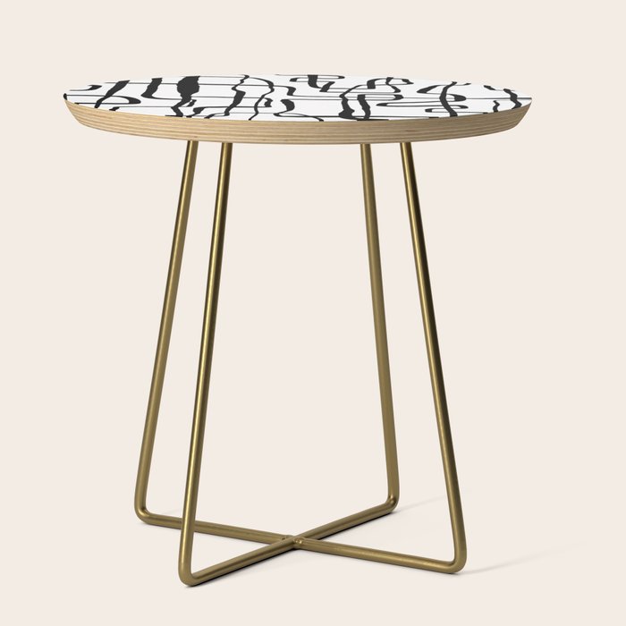 Confusing Lines Black And White Abstract Art Side Table Gallery Image 1