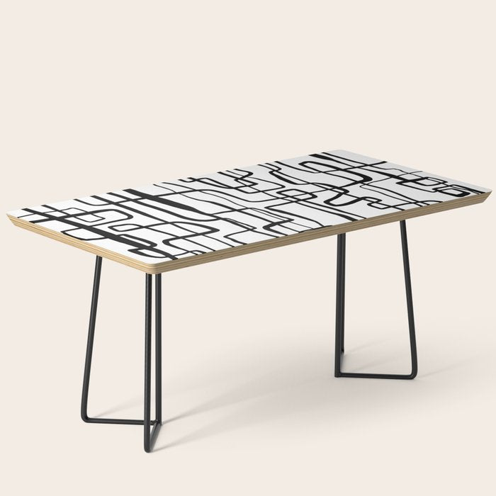 Confusing Lines Black And White Abstract Art Coffee Table Gallery Image 1