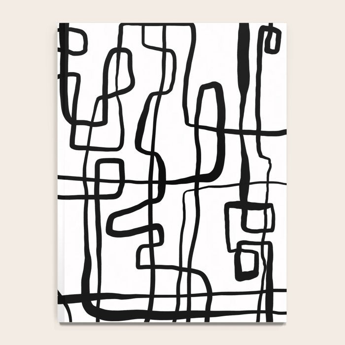 Confusing Lines Black And White Abstract Art Notebook Gallery Image 4