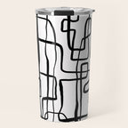 Confusing Lines Black And White Abstract Art Travel Mug Gallery Image 1