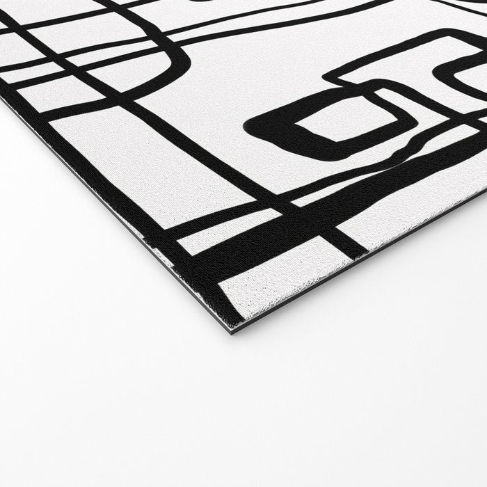 Confusing Lines Black And White Abstract Art Welcome Mat Gallery Image 2
