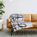 Confusing Lines Black And White Abstract Art Throw Blanket Gallery Image 1