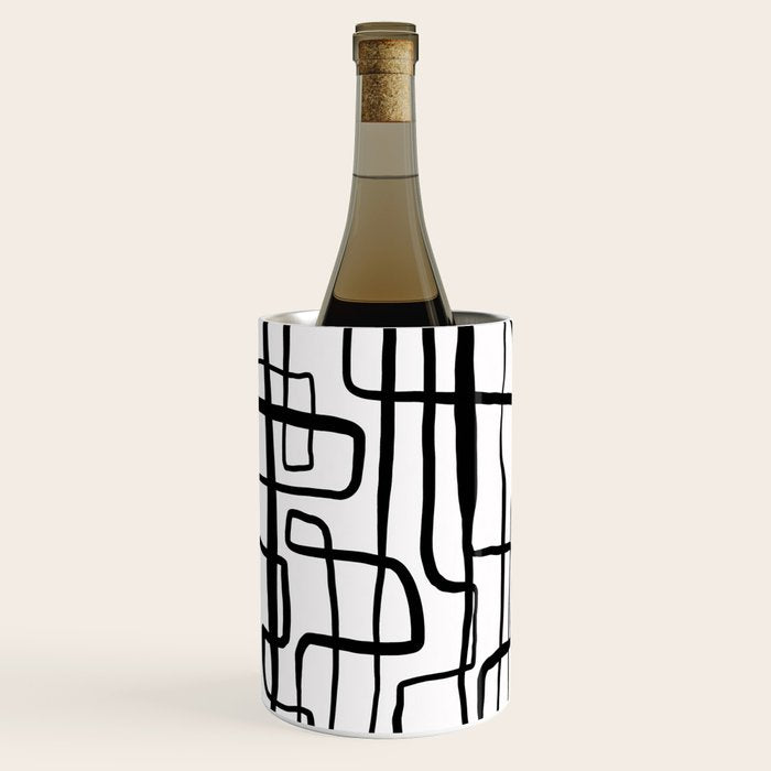 Confusing Lines Black And White Abstract Art Wine Chiller Gallery Image 2