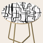Confusing Lines Black And White Abstract Art Side Table Gallery Image 2