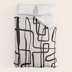 Confusing Lines Black And White Abstract Art Duvet Cover Gallery Image 6