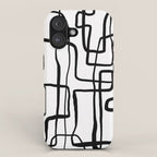 Confusing Lines Black And White Abstract Art iPhone Case Gallery Image 1