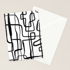 Confusing Lines Black And White Abstract Art Stationery Card Gallery Image 2