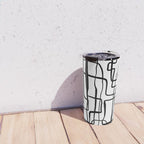 Confusing Lines Black And White Abstract Art Travel Mug Gallery Image 4