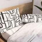 Confusing Lines Black And White Abstract Art Pillow Sham Gallery Image 2