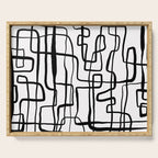 Confusing Lines Black And White Abstract Art Serving Tray Gallery Image 1