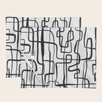 Confusing Lines Black And White Abstract Art Placemat Gallery Image 1